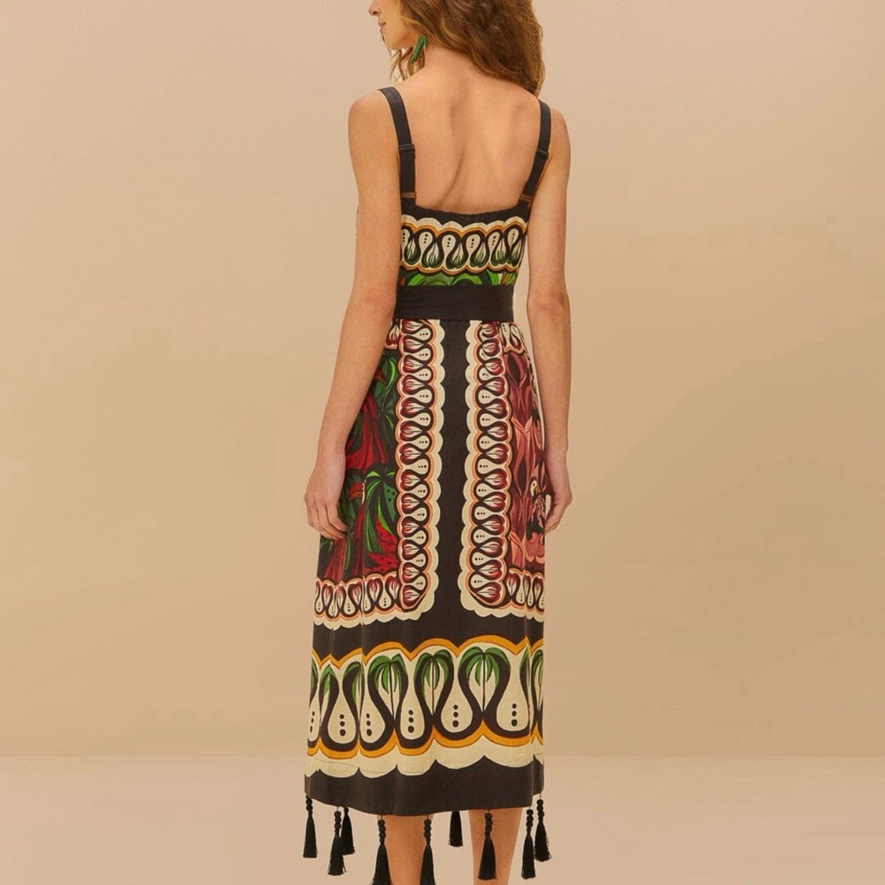 NEW NWT Farm Rio Off-White Coconut Tree Flow Dress size M - Picture 4 of 11